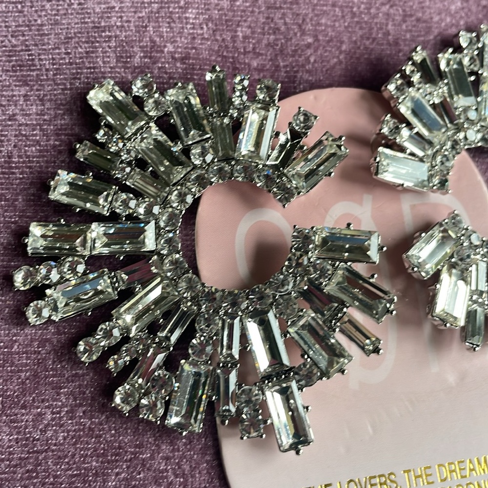 8 Other Reasons Stone Burst Statement Earrings in Silver - Picture 5 of 6